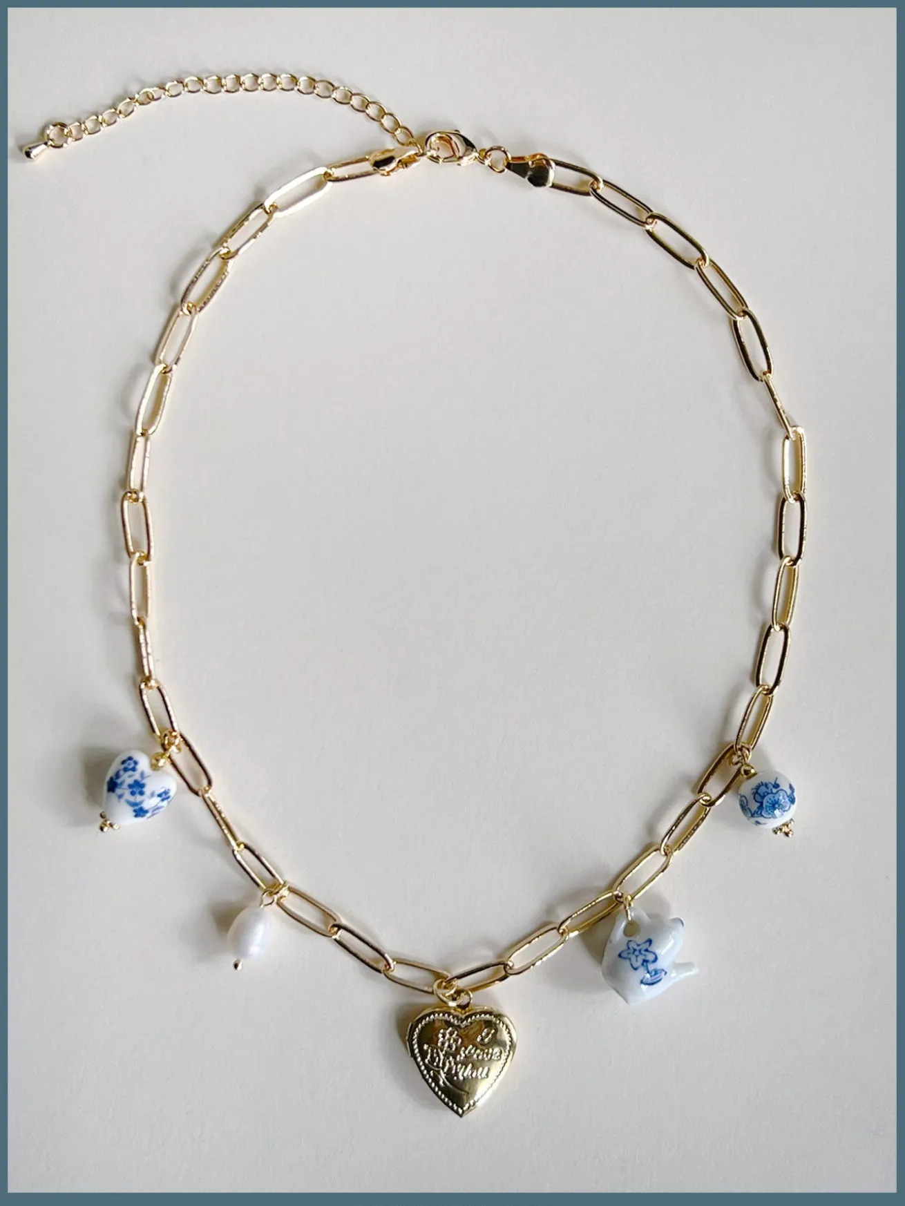 Eclectic Charm Necklace - Gold Jumbo Heart Locket