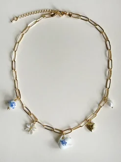 Eclectic Charm Necklace - Ceramic Teapot