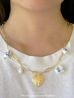 Eclectic Charm Necklace - Gold Jumbo Heart Locket