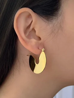 Eclectic Gold Flat Hoops