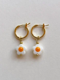Eggy Flower Hoop Earrings
