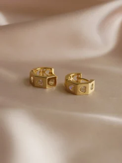 ELLA Huggies - Clear *Gold-plated