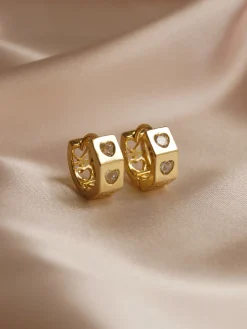 ELLA Huggies - Clear *Gold-plated