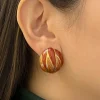 Enamel Brown Walnut Clip-Ons (Vintage)