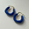 Enamel Chunky Little Hoops - Blue