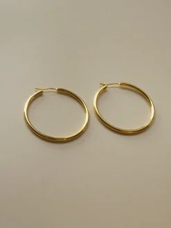 Essential Thin Hoops - Medium *18K Gold-plated S925