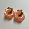 Flower Donut Hoops - Marbled Peach