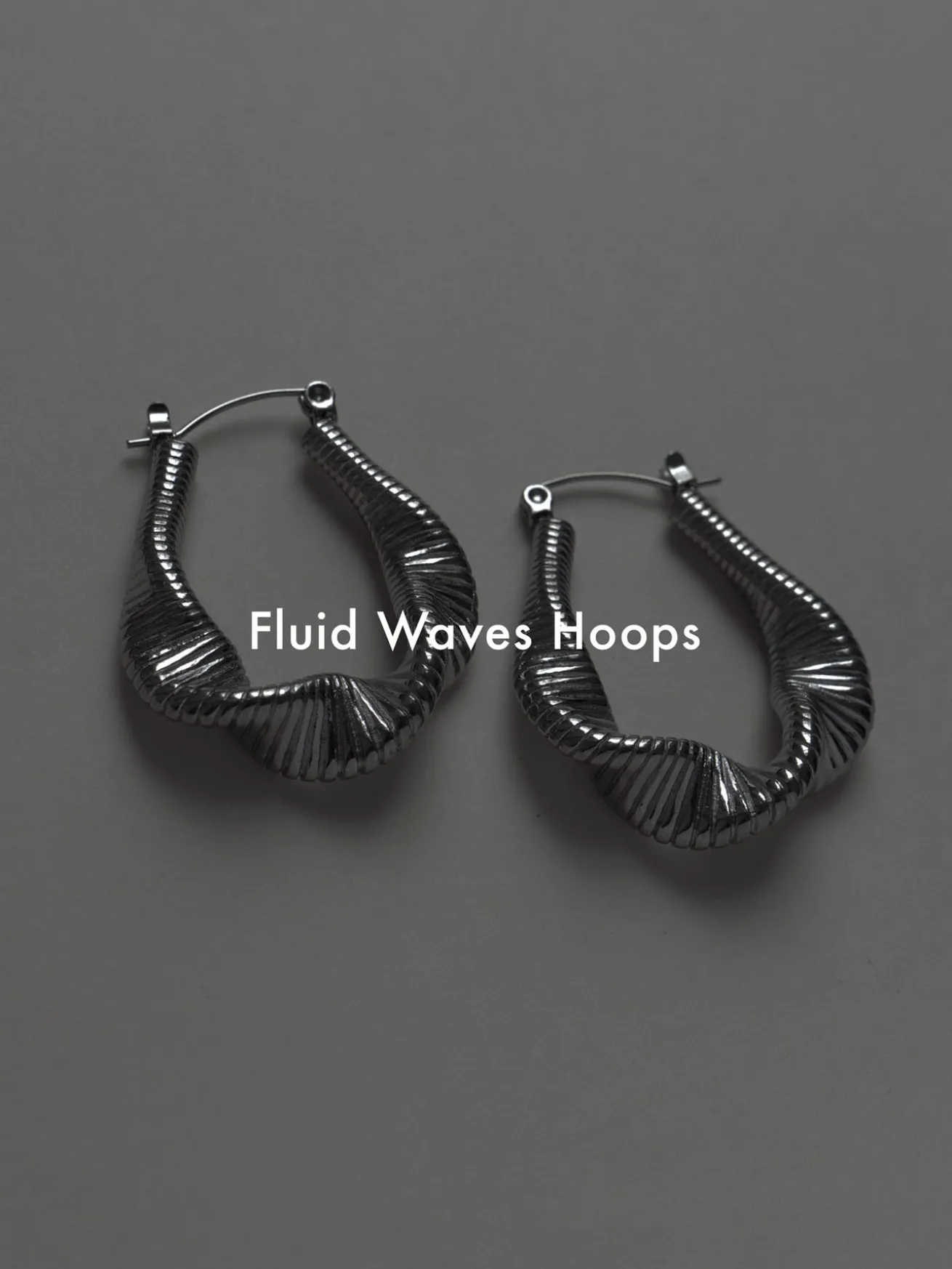 Fluid Waves Hoops - Gold