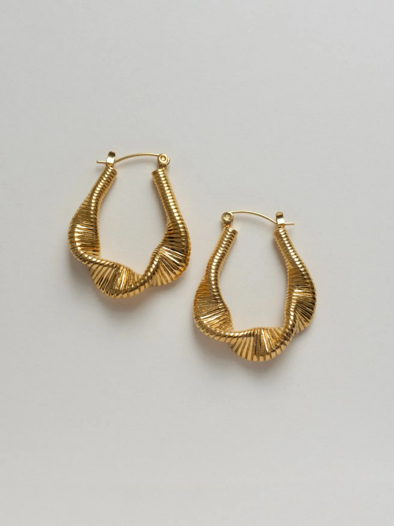 Fluid Waves Hoops - Silver