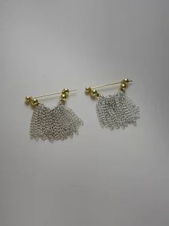 Fluidity Silver Chain Earrings - Short