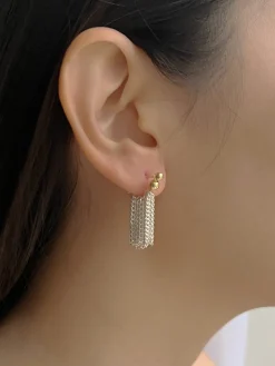 Fluidity Silver Chain Earrings - Short