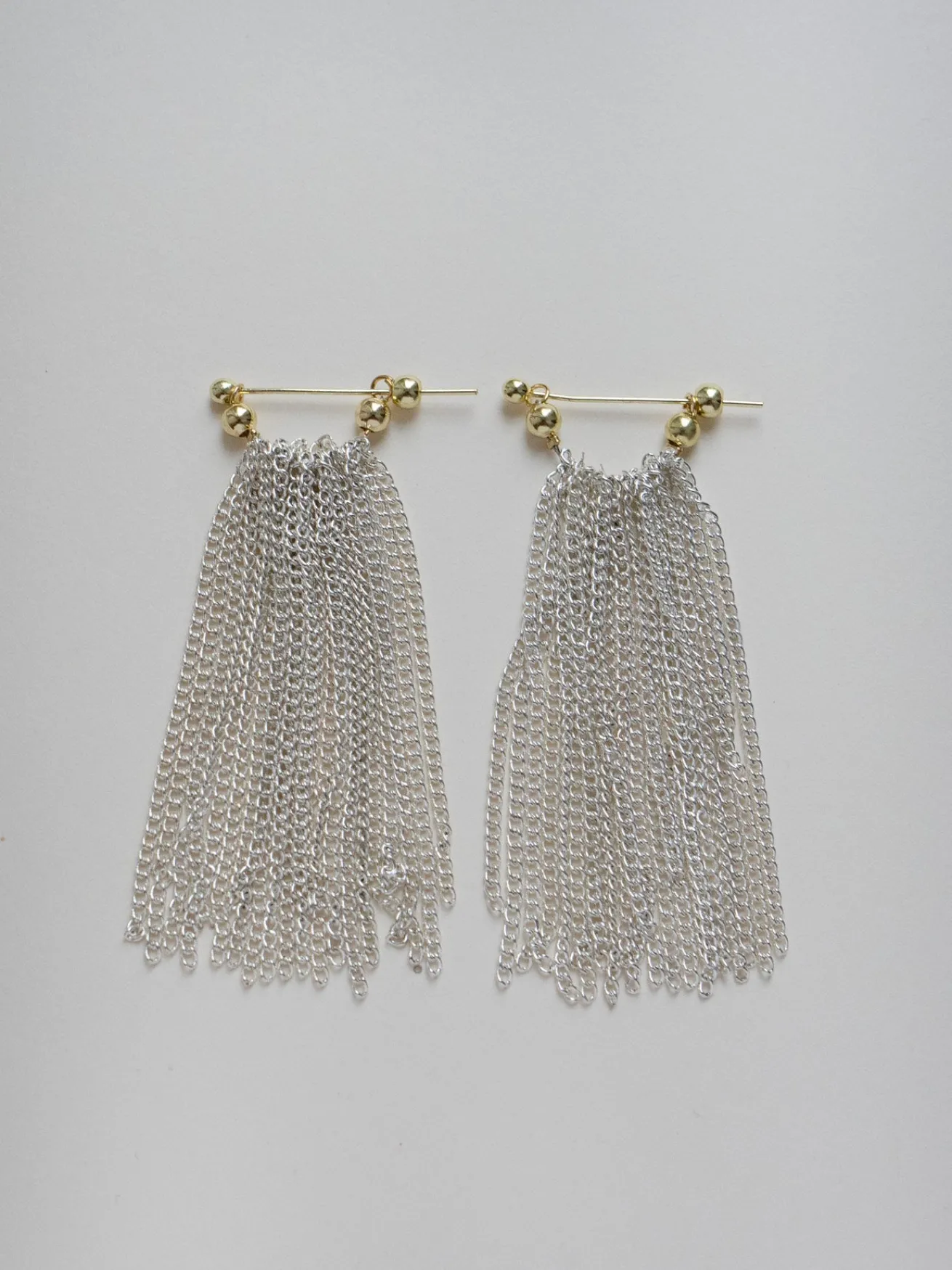 Fluidity Silver Chain Earrings - Long