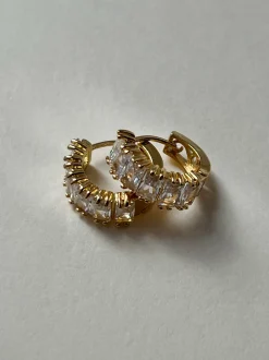 Gemstone Huggie Hoops