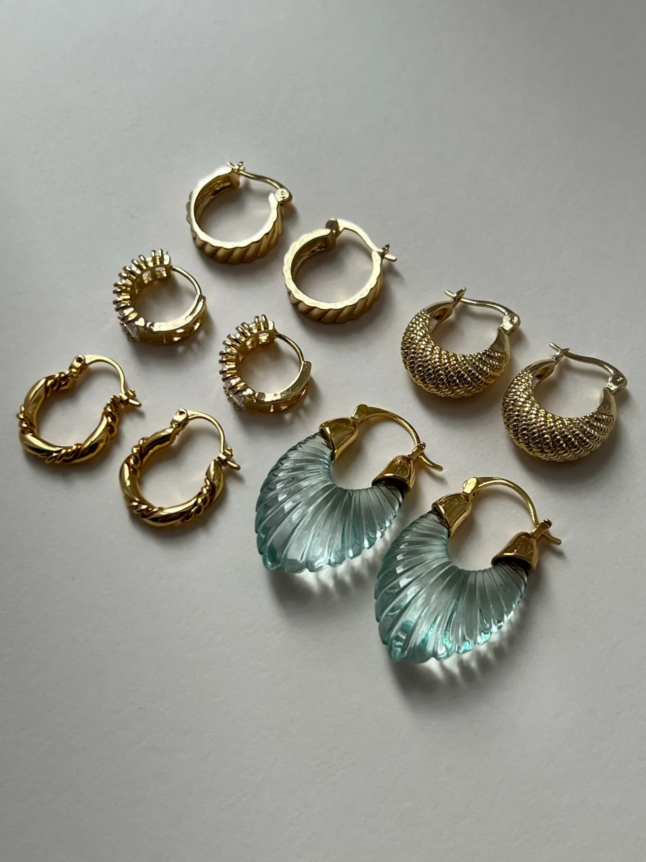 Gemstone Huggie Hoops