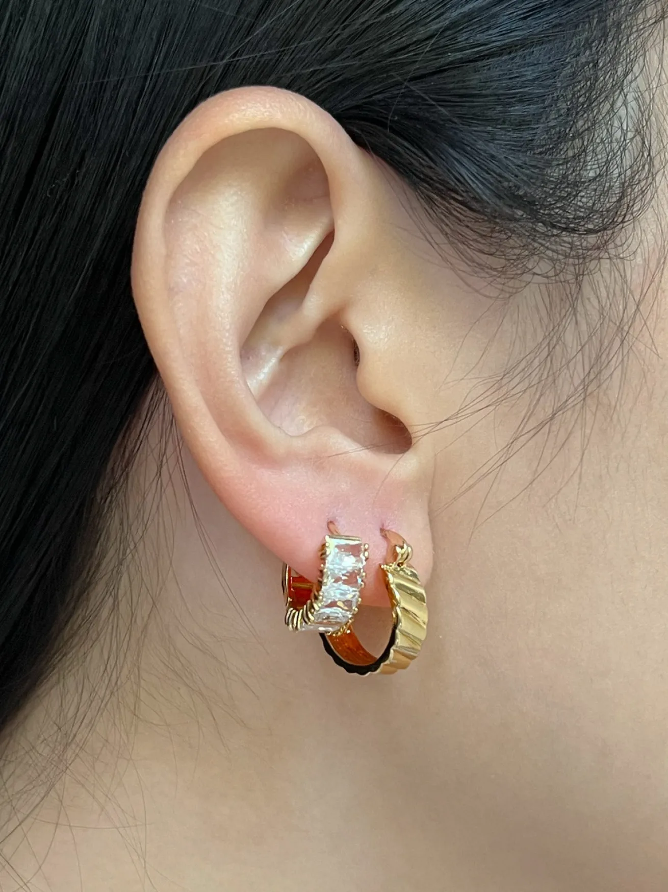 Gemstone Huggie Hoops