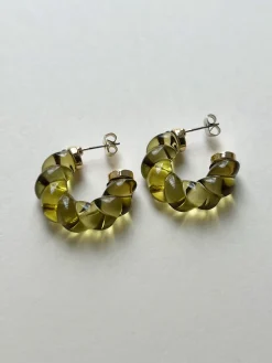 Glacial Hoops - Olive Green