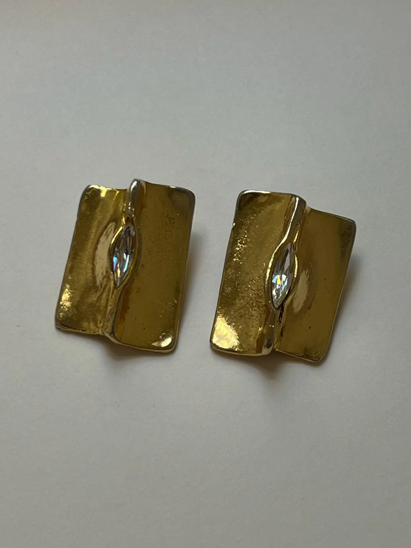 Gold Armour with Crystal Gemstones Clip-Ons (Vintage)