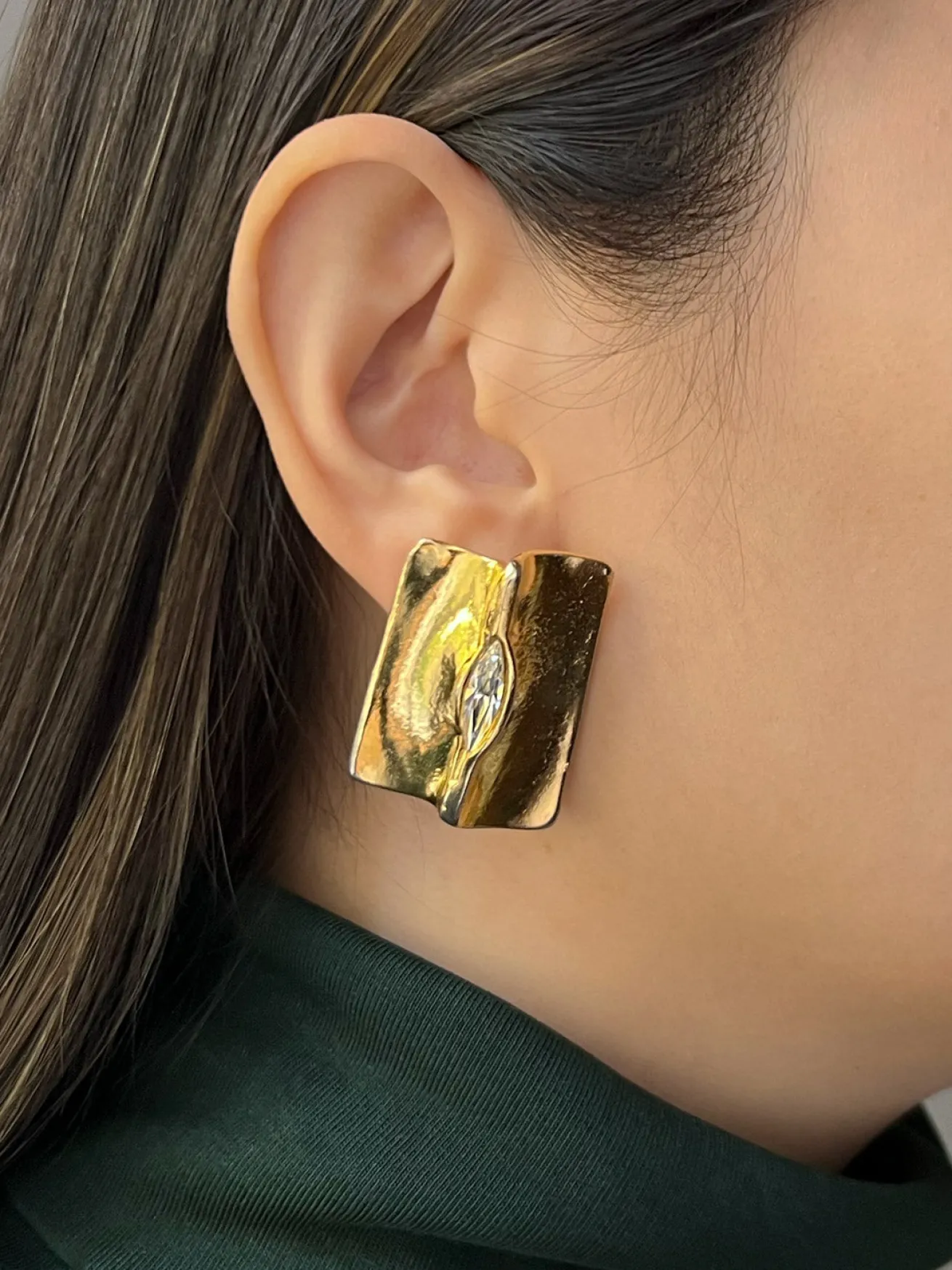 Gold Armour with Crystal Gemstones Clip-Ons (Vintage)