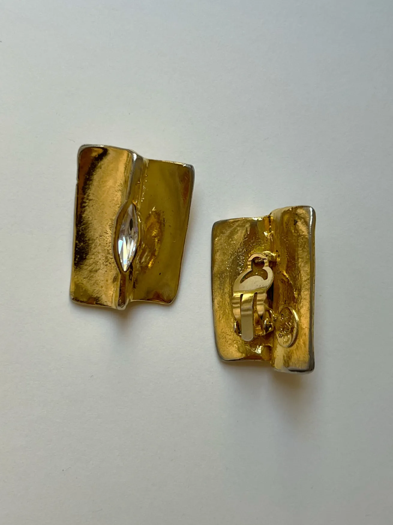 Gold Armour with Crystal Gemstones Clip-Ons (Vintage)