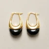 Gold Lucite Hoops - Black