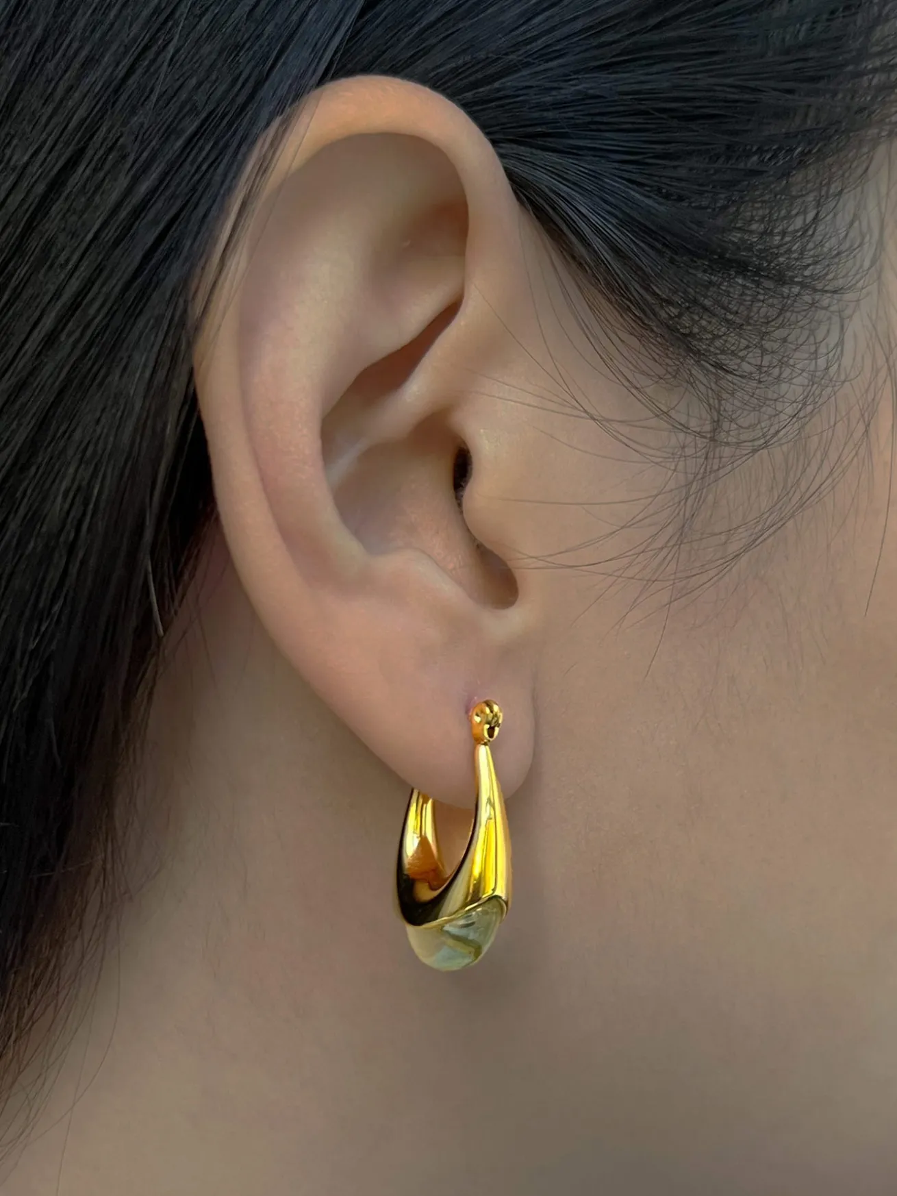 Gold Lucite Hoops - Elixir