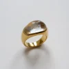 Gold Lucite Ring - Transparent