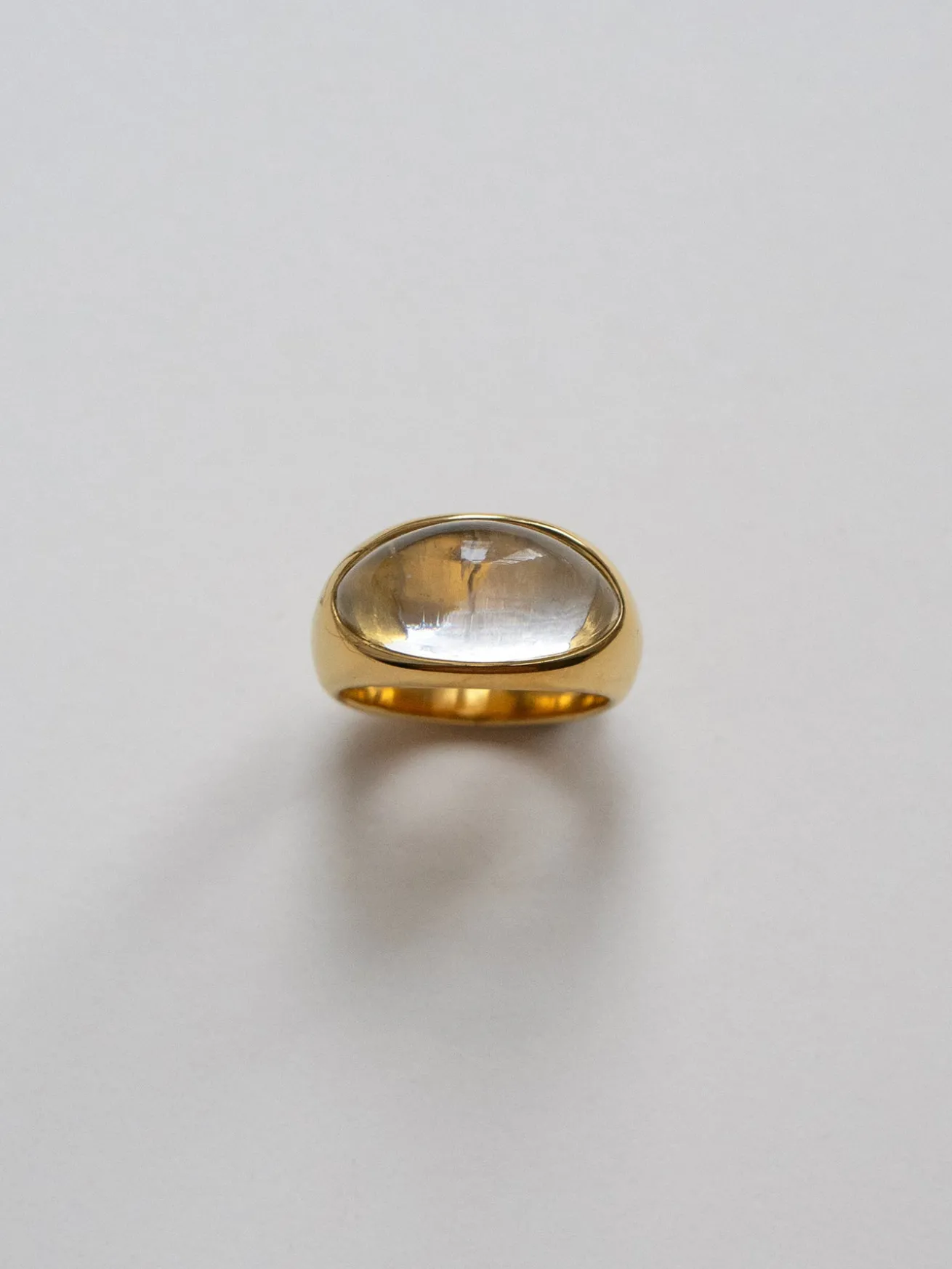 Gold Lucite Ring - Transparent