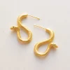 Gold Matte Serpent Earrings