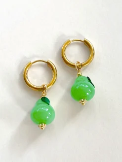Green Pear Hoops