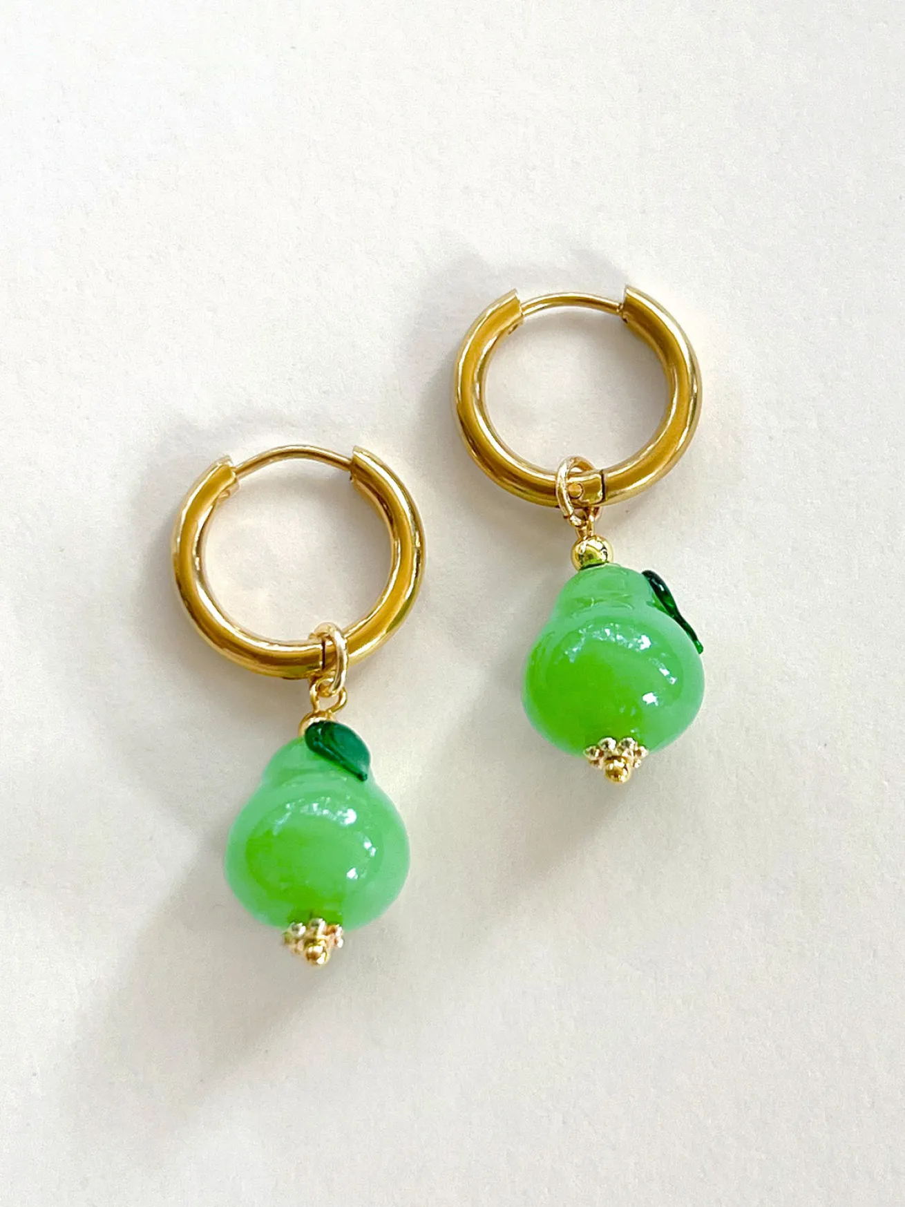 Green Pear Hoops