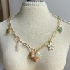 Heart Cloisonne Charm Necklace - Pink Heart/Romantic