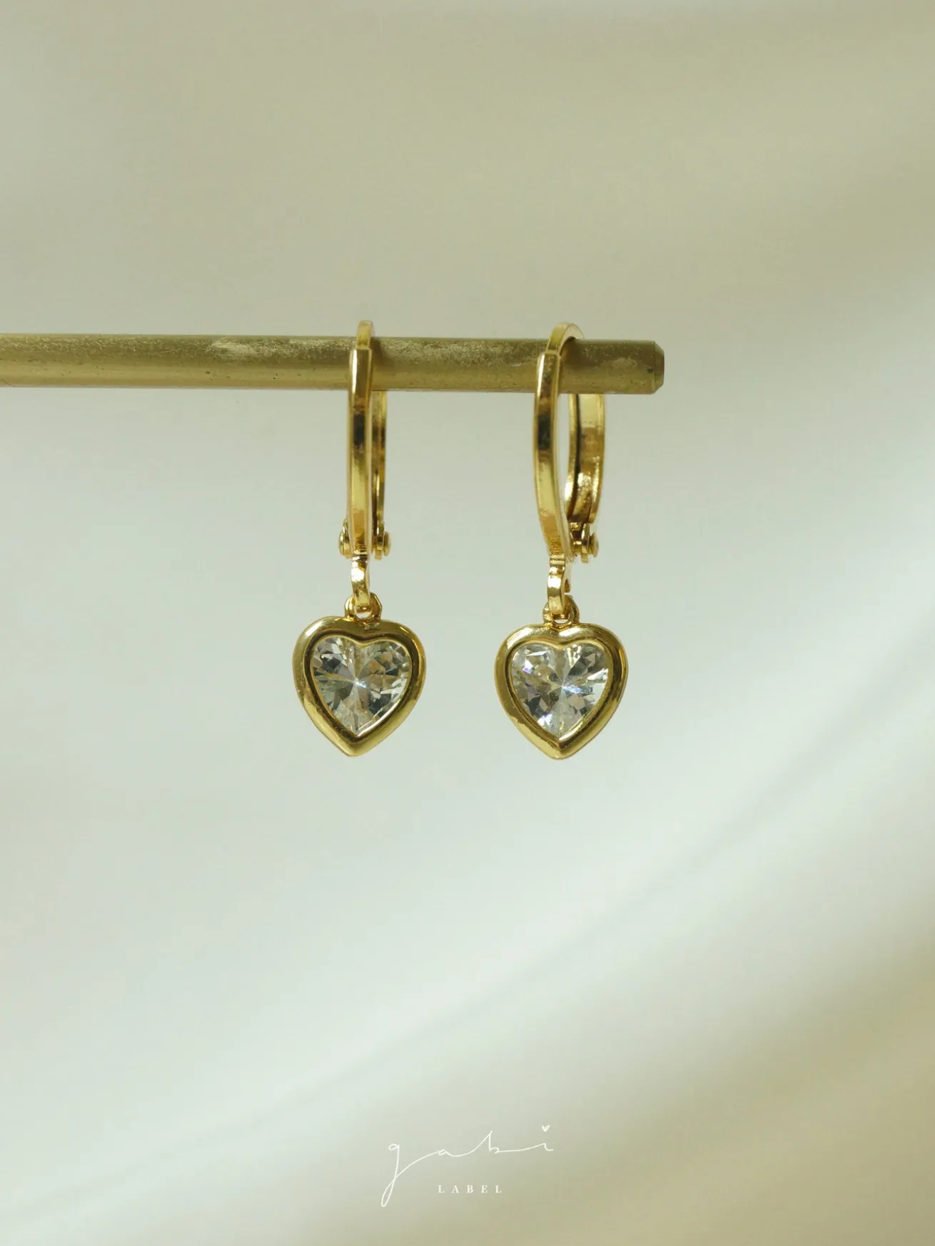 Heart Gem Huggies - Clear