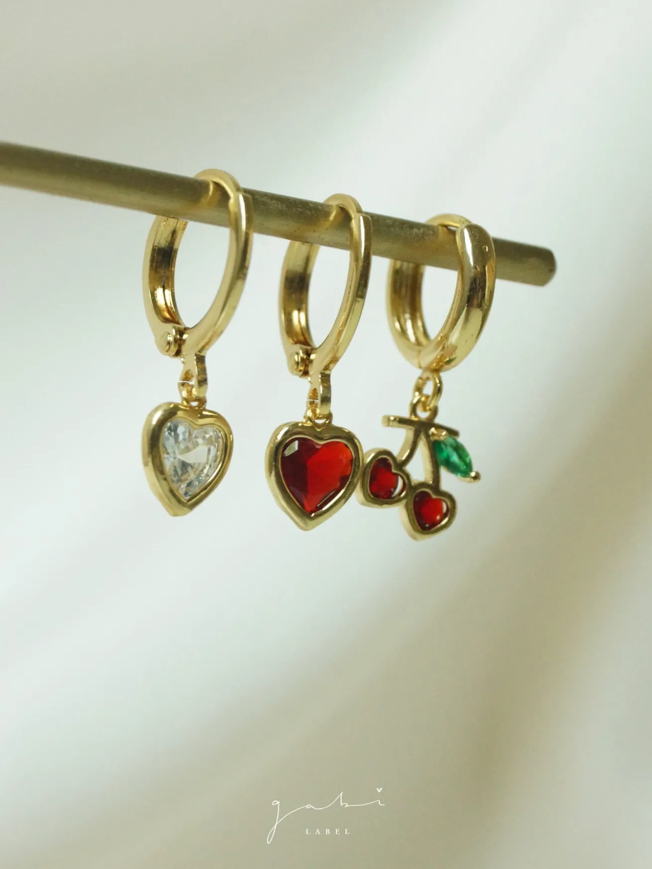 Heart Gem Huggies - Clear