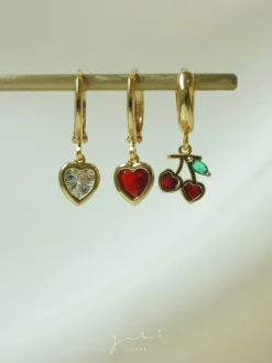 Heart Gem Huggies - Red