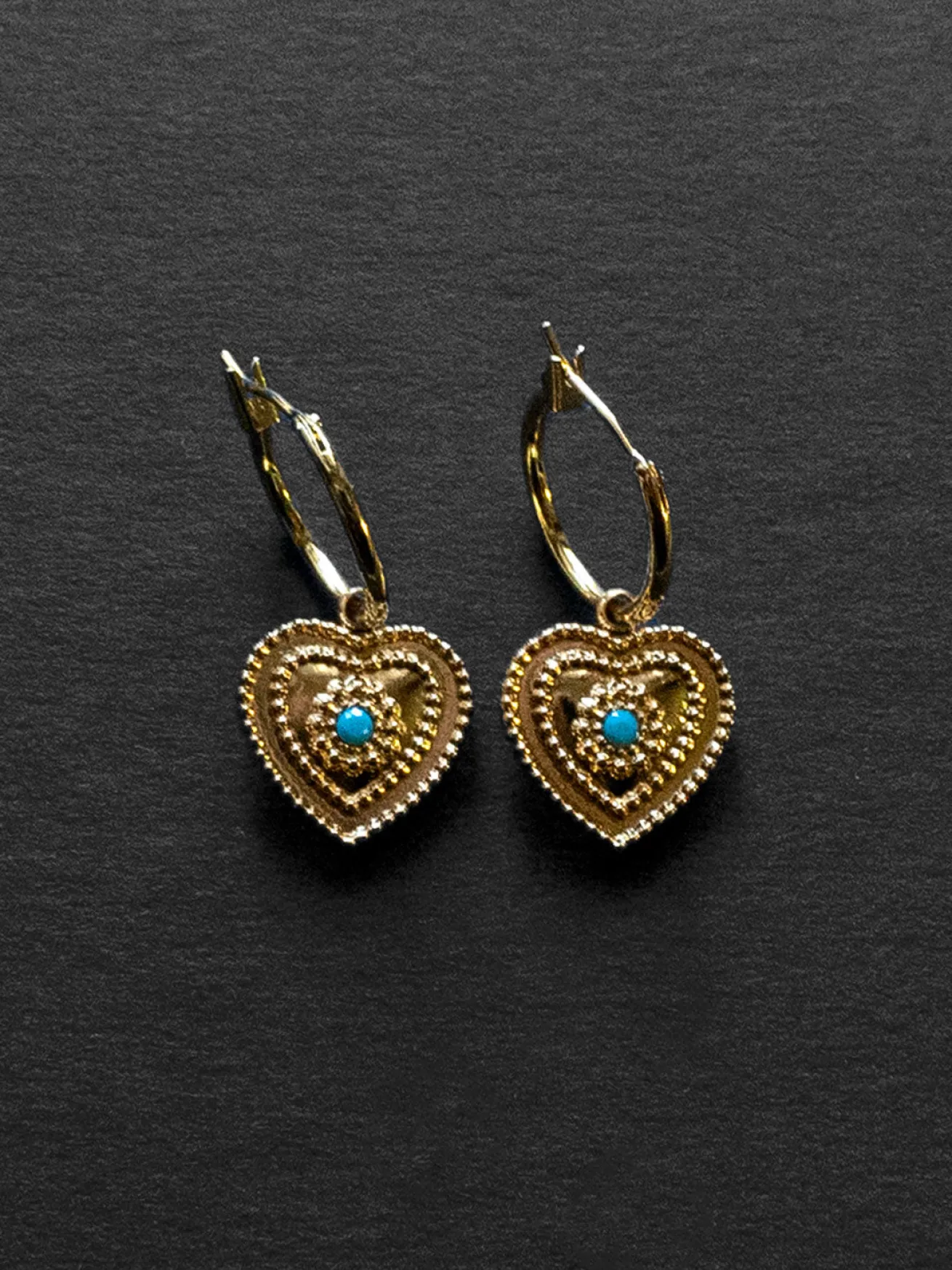 Heart of Stone Hoops - Blue
