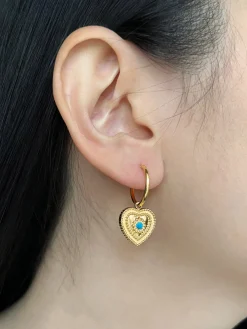 Heart of Stone Hoops - Blue