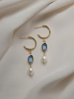 Hildur Earrings - Cornflower Blue *18K Gold-plated