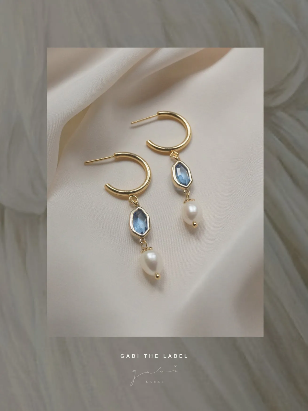 Hildur Earrings - Cornflower Blue *18K Gold-plated