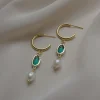 Hildur Earrings - Green *18K Gold-plated