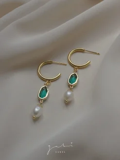 Hildur Earrings - Green *18K Gold-plated