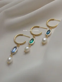 Hildur Earrings - Green *18K Gold-plated