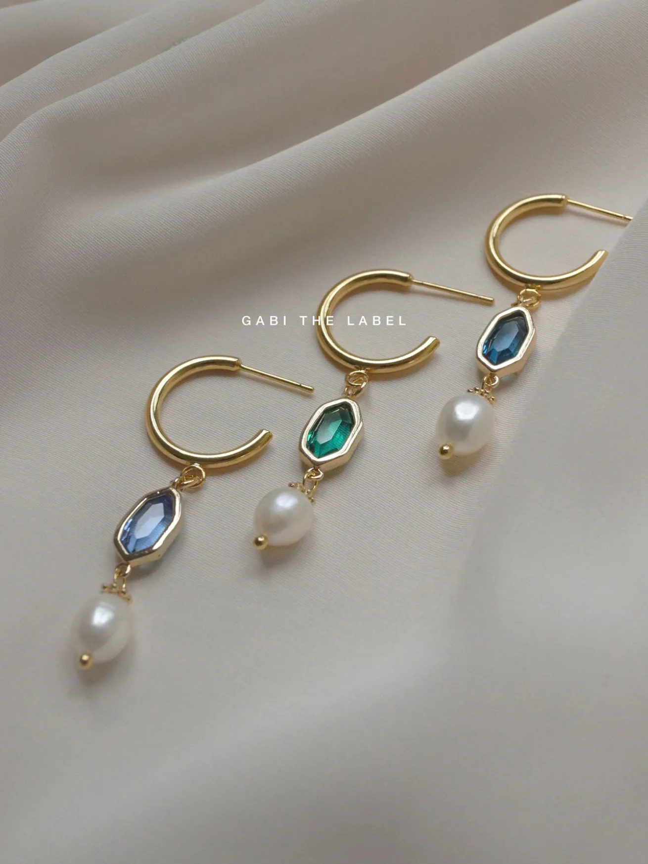 Hildur Earrings - Prussian Blue *18K Gold-plated