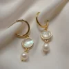 Hildur Earrings - Shell *18K Gold-plated