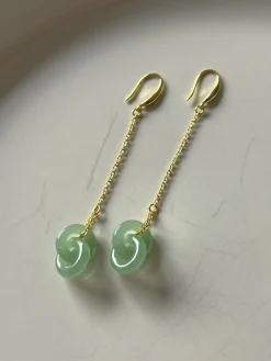 Infinity Jade Dangle Earrings