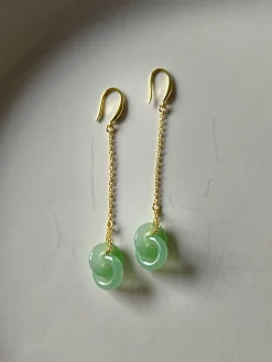 Infinity Jade Dangle Earrings