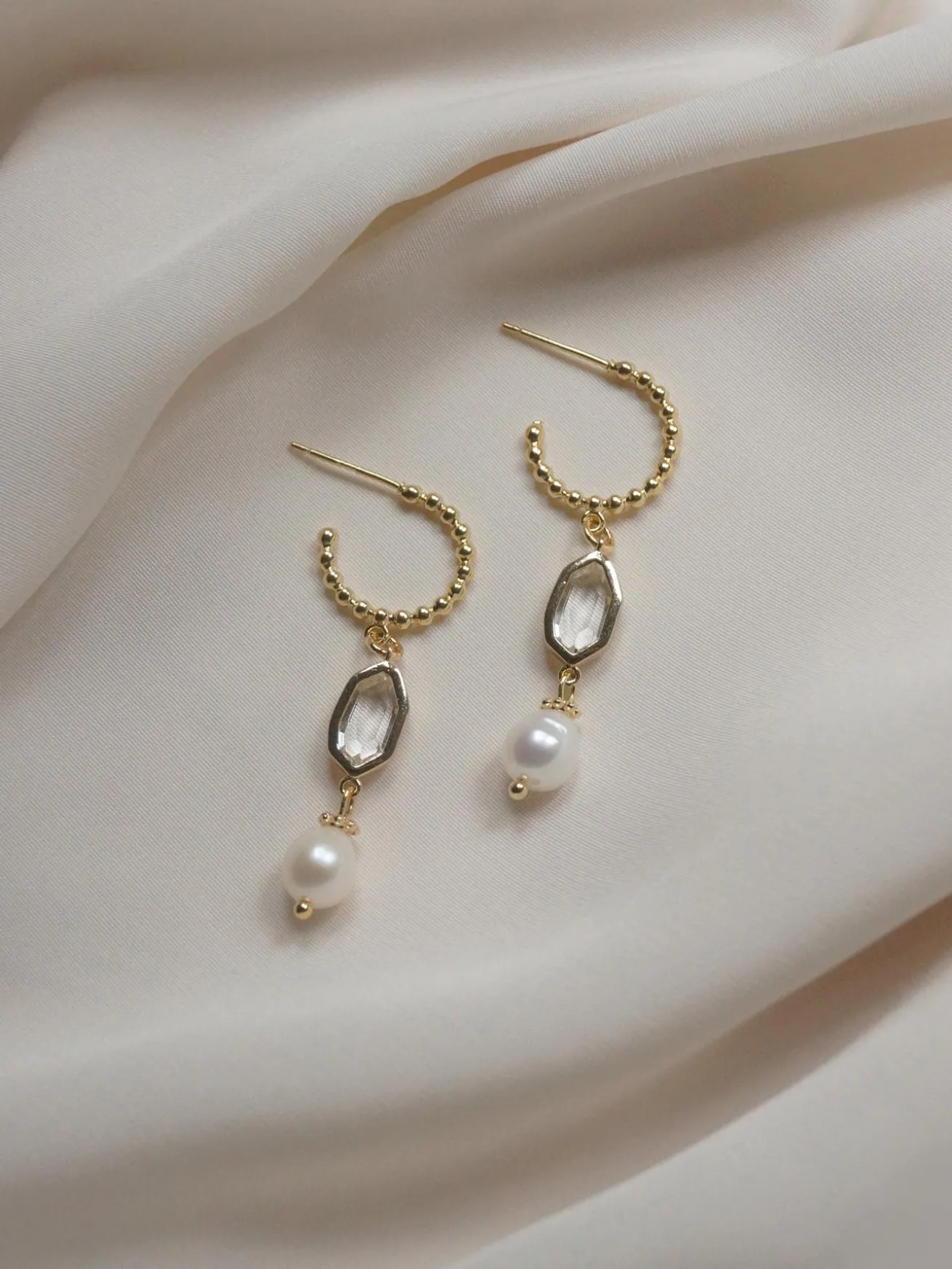 Ingrid Earrings - Clear *18K Gold-plated
