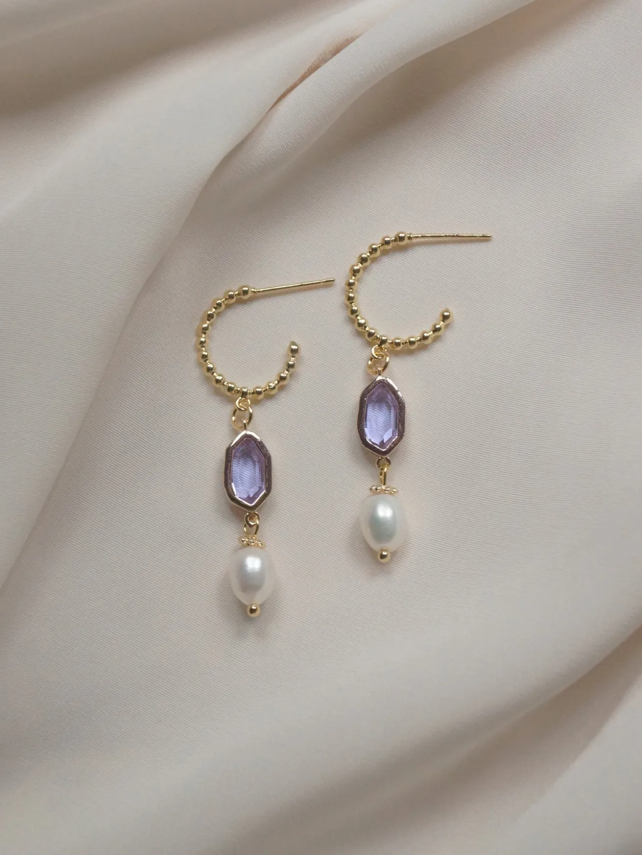 Ingrid Earrings - Lilac *18K Gold-plated