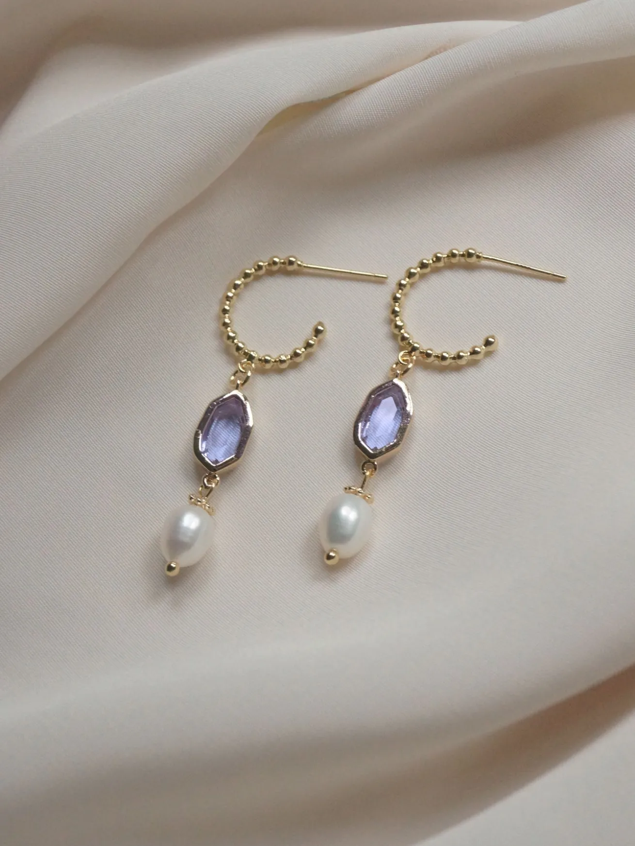Ingrid Earrings - Lilac *18K Gold-plated