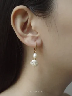 Island Pearl Hoops