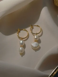 Island Pearl Hoops
